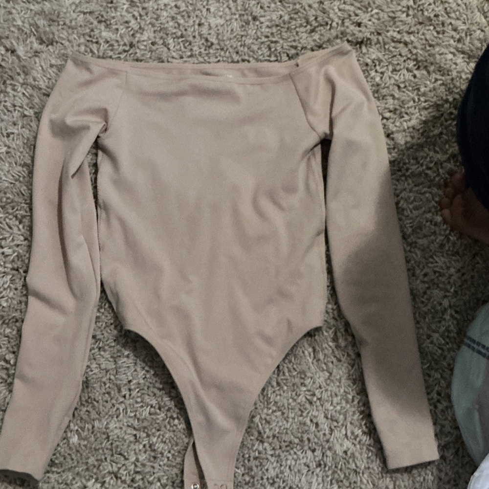 Beige Long Sleeve Bodysuit